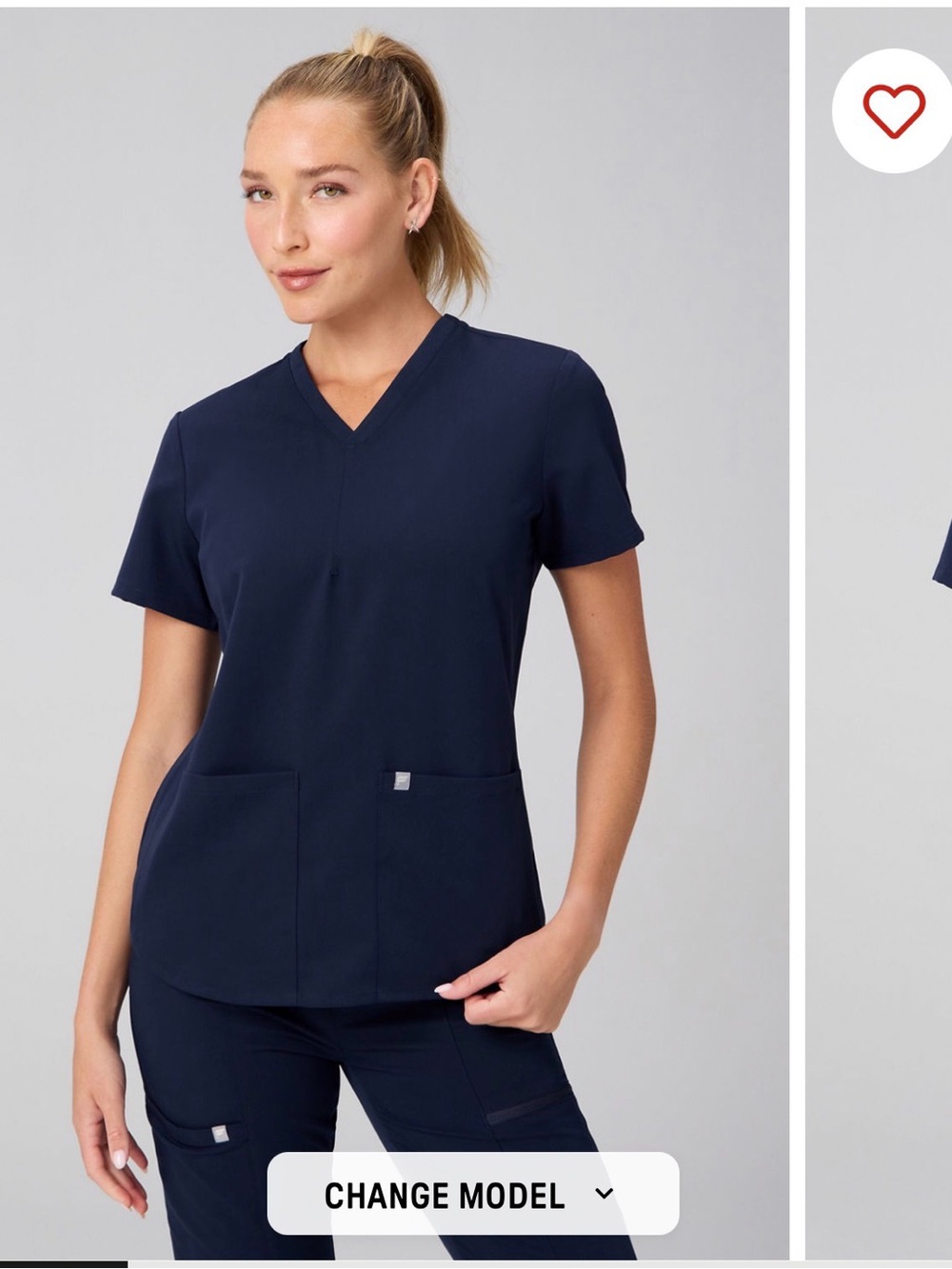 Women’s Navy V-Neck Scrub Top Fabletics
